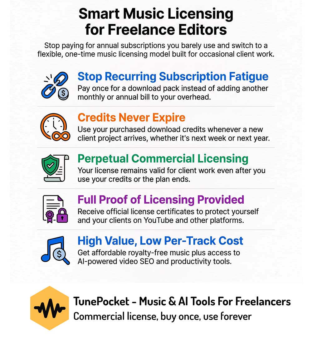 best music licensing options for freelance video editors